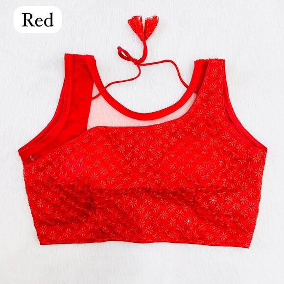 CHIKANKARI WORK BLOUSE - Picture 1 of 8